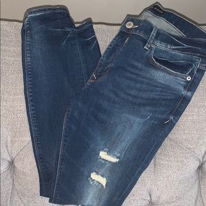 Express super soft skinny distressed jeans